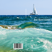 Boat Maintenance Log Book Sailing Yacht & Waves cover design Boat Maintenance Log Book Sailing Yacht & Waves cover design