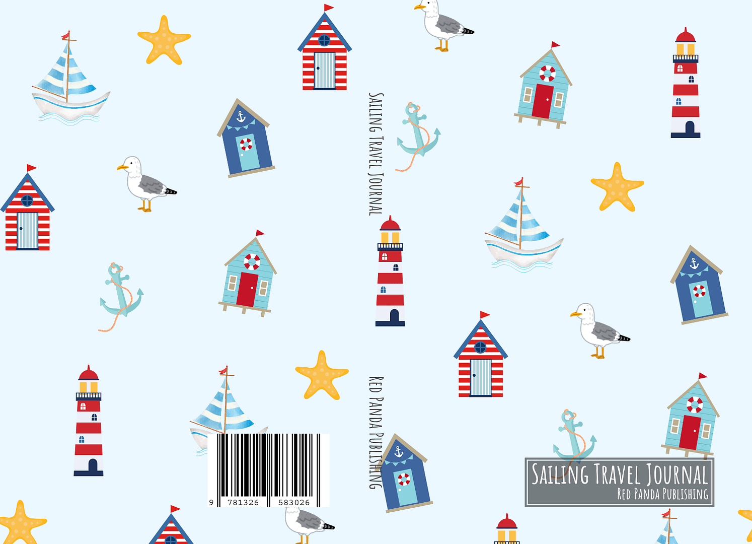 Sailing Travel Journal - Nautical Pattern cover design