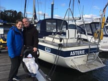 newborn arriving home for the first time newborn arriving home to the sailboat for the first time with happy mum and dad