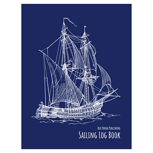Sailing Log Book front cover (Vintage Sailing Ship Blueprint)