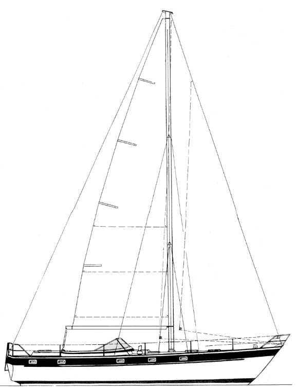 HR42E sail plan sloop HR42E sail plan sloop