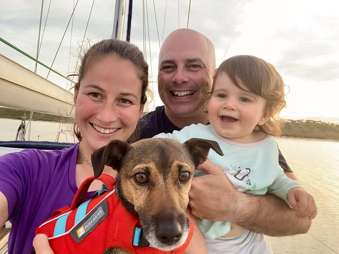 Robyn Hawkins and her family at anchor Robyn Hawkins and her family at anchor on their sailboat
