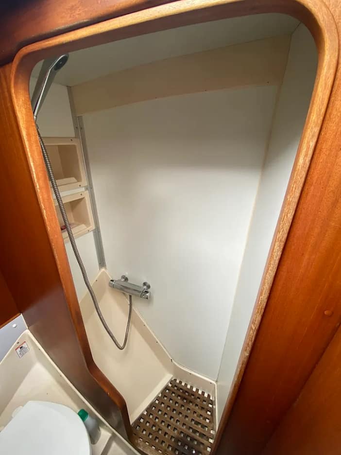 Large separate shower in the forward heads Large separate shower in the forward heads