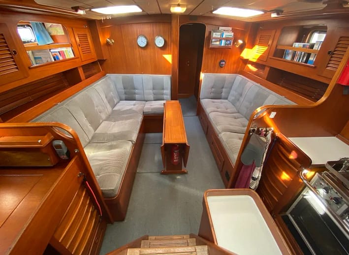 Large saloon area. Galley to starboard. Chart table to port Large saloon area. Galley to starboard. Chart table to port